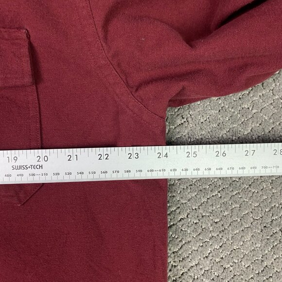 LL Bean Chamois Cloth Shirt Men's Large Red Cotton Hiking Outdoor Button 0 MT03 - Picture 6 of 10